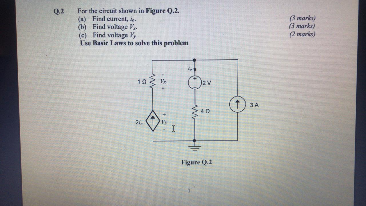 Solved Q.2 For the circuit shown in Figure Q.2. (a) Find | Chegg.com