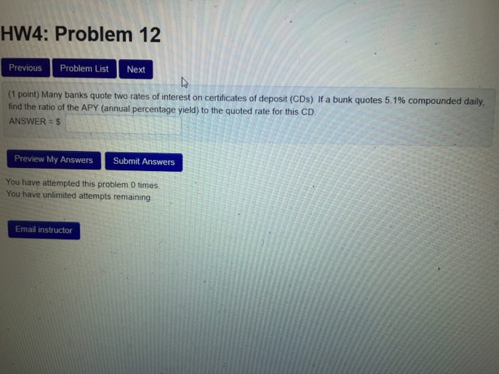 Solved HW4: Problem 12 Previous Problem List Next (1 point) | Chegg.com