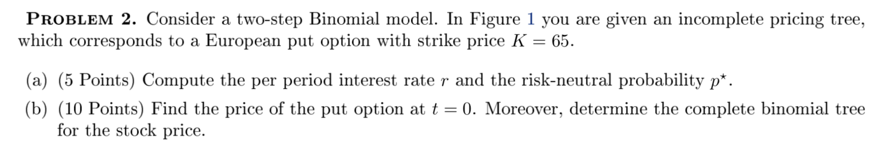 Solved PROBLEM 2. Consider a two-step Binomial model. In | Chegg.com