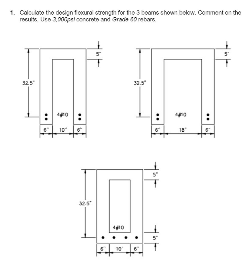 Solved 1. Calculate the design flexural strength for the 3 | Chegg.com