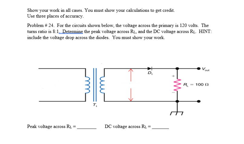 Solved Show your work in all cases. You must show your | Chegg.com