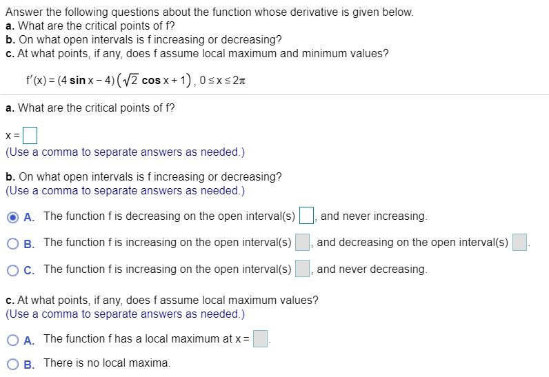 Solved Answer the following questions about the function | Chegg.com