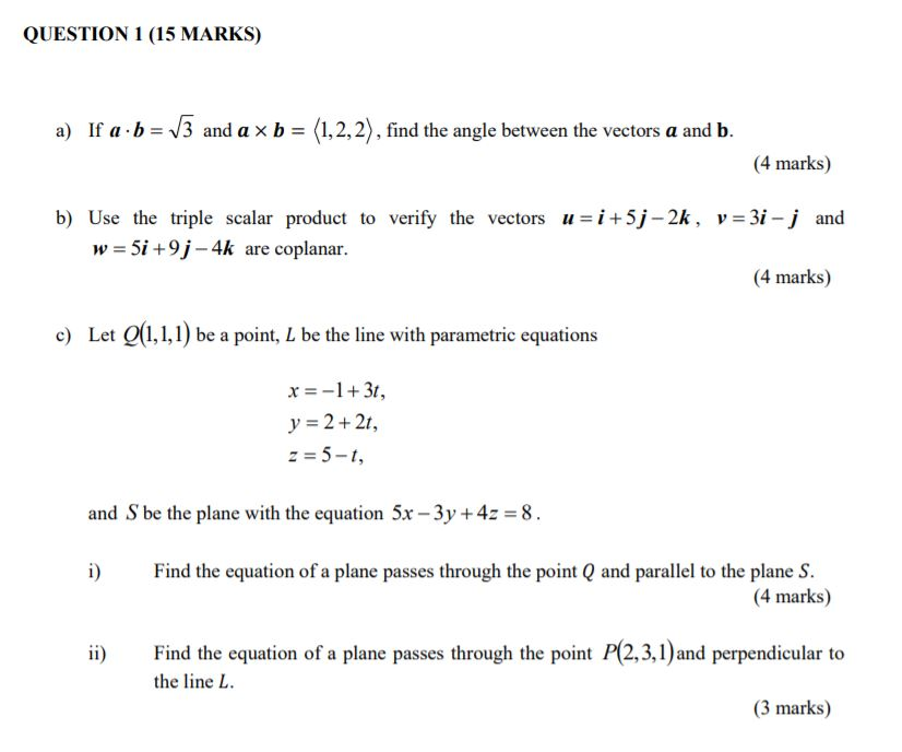 Solved QUESTION 1 (15 MARKS) A) If A B= 13 And A X B = | Chegg.com