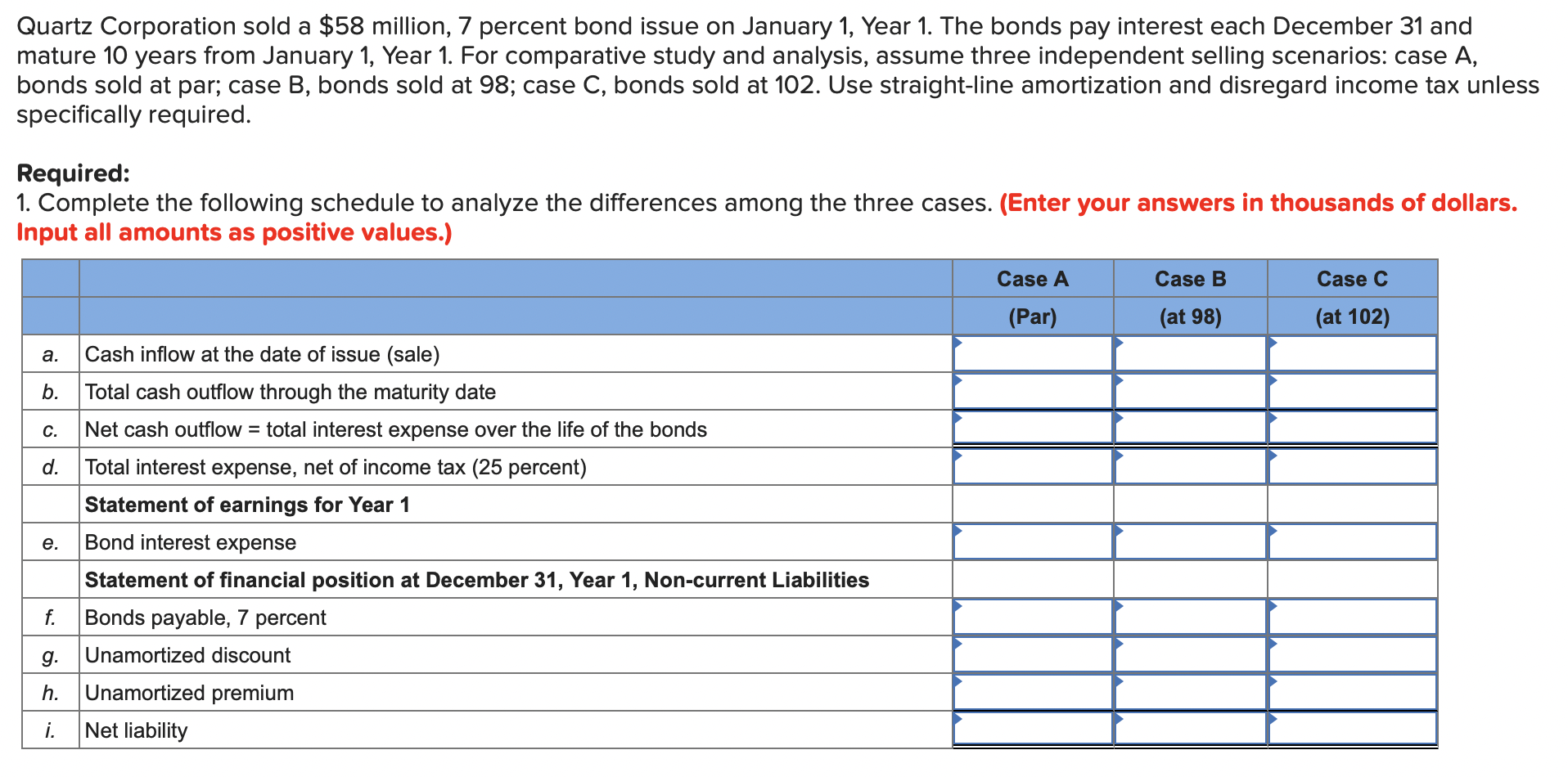 Quartz Corporation sold a $58 million, 7 percent bond | Chegg.com