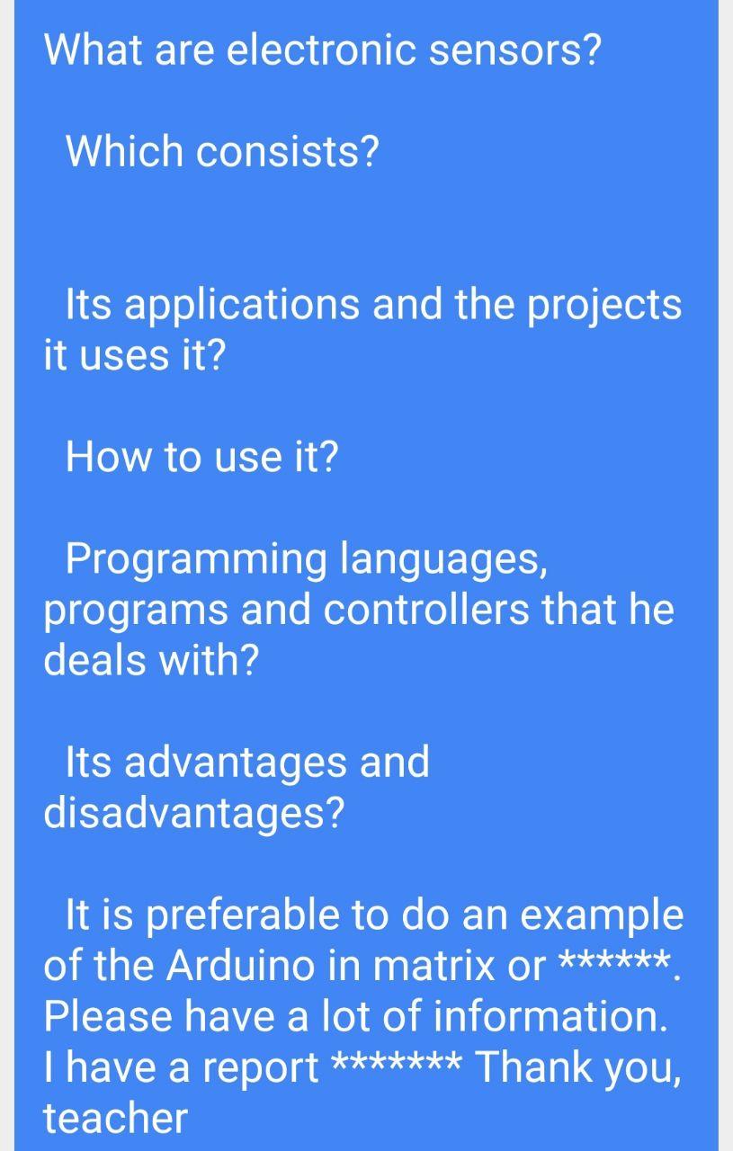 Solved What are electronic sensors? Which consists? Its | Chegg.com