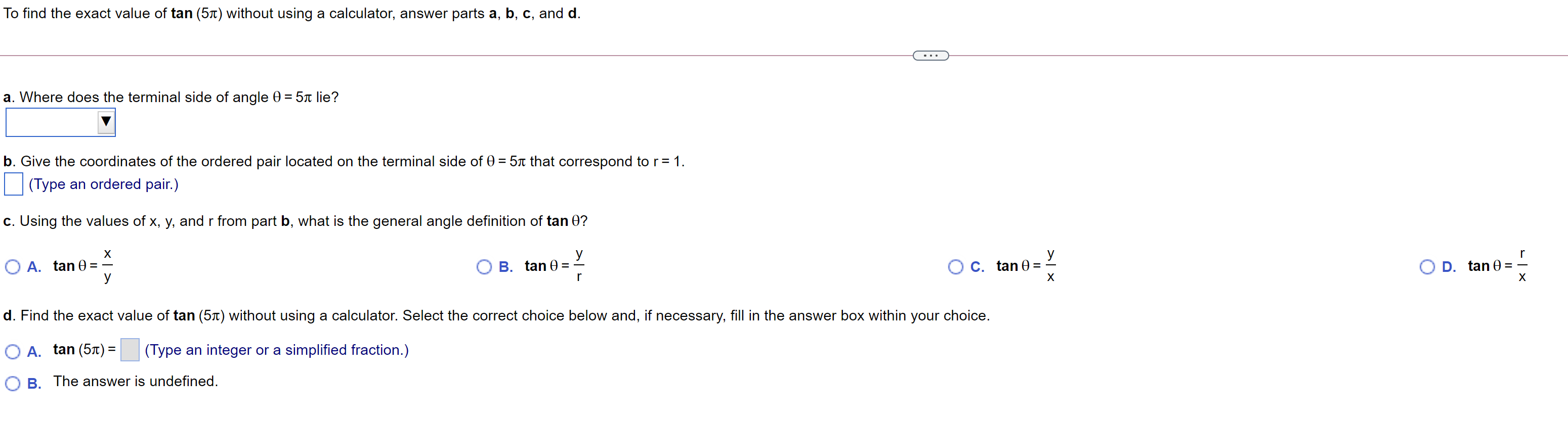 Solved To Find The Exact Value Of Tan (51) Without Using A 