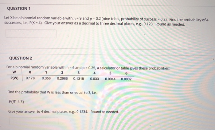 Solved QUESTION 1 Let X be a binomial random variable with n | Chegg.com