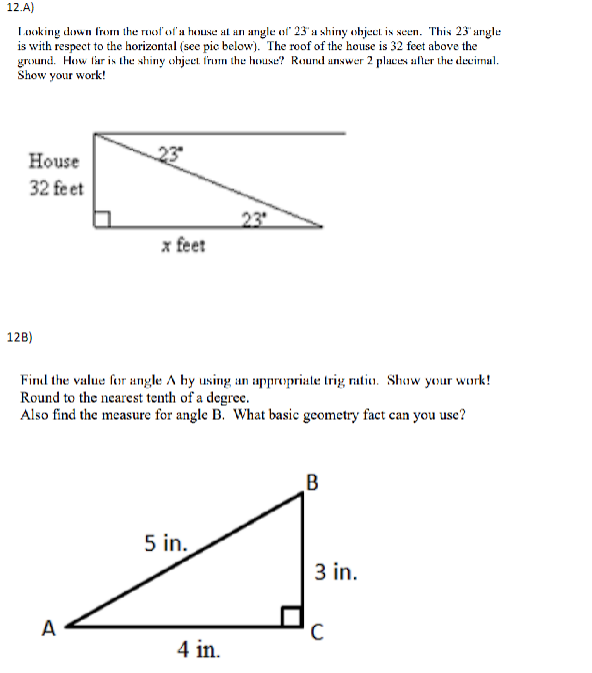 Solved I Ooking Down From The Ruos' Of' A House At Un Angle 