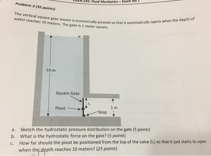 Solved EEN 335: Fluid Mechanics-Exam No Problem 3 (35 | Chegg.com
