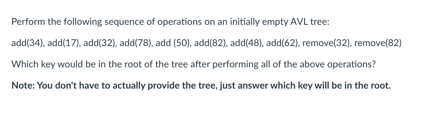 Solved Perform the following sequence of operations on an | Chegg.com