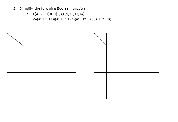 Solved 3. Simplify the following Boolean function a. | Chegg.com
