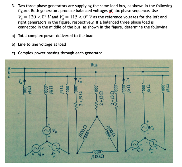 Solved 3. Two three phase generators are supplying the same | Chegg.com