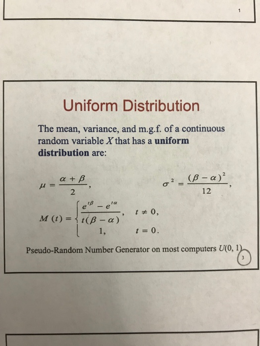 obtain the mean variance and mgf of continuous uniform distribution