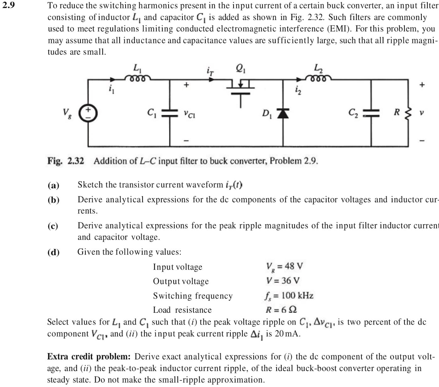 Inductor Current Ripple Ratio Inverting Buck Boost Solved To reduce the switching harmonics present in the | Chegg.com
