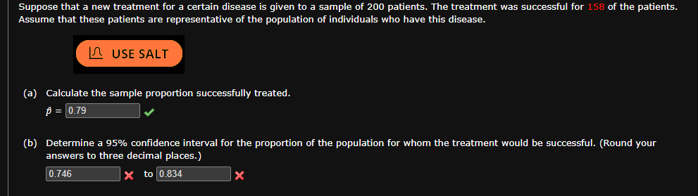 Solved (a) Calculate the sample proportion successfully | Chegg.com