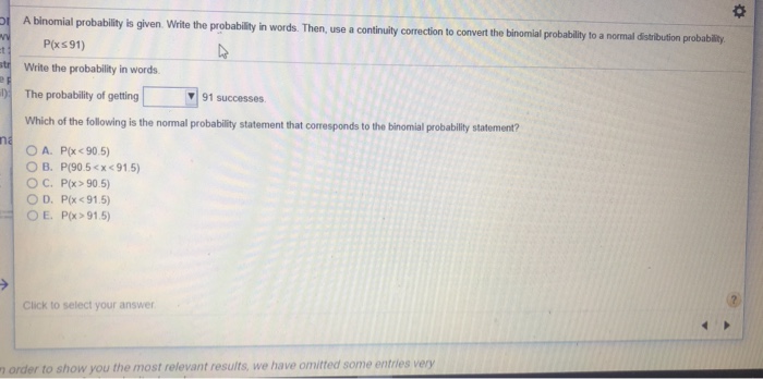 Solved A binomial probability is given. Write the | Chegg.com