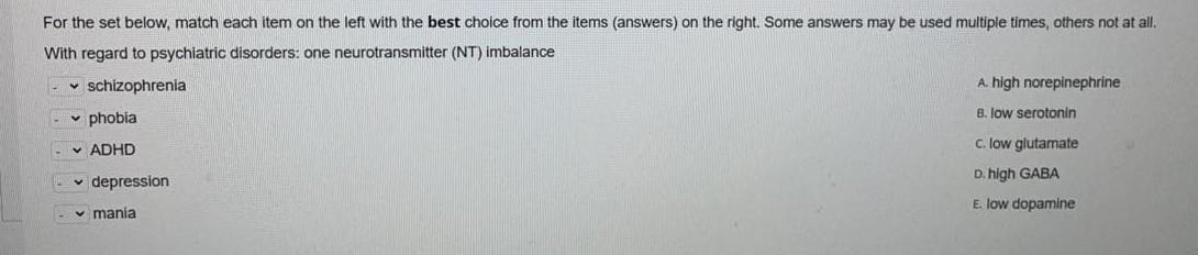 Solved For the set below, match each item on the left with | Chegg.com