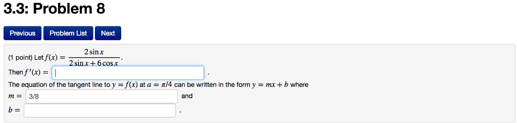 Solved 3.3: Problem 5 Previous Problem List Next (1 point) | Chegg.com