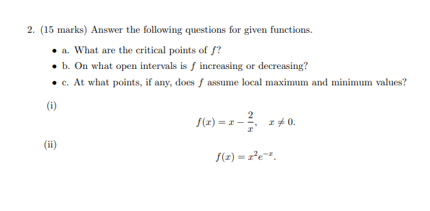 Solved 2. (15 marks) Answer the following questions for | Chegg.com