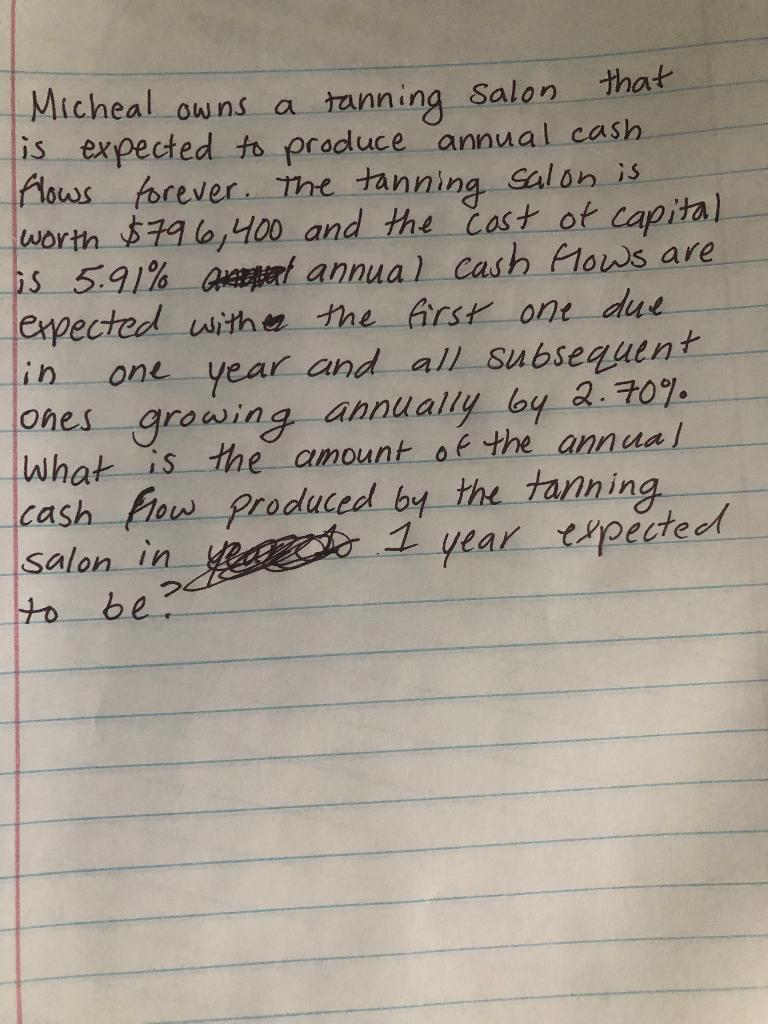 Solved Micheal owns a tanning Salon that is expected to