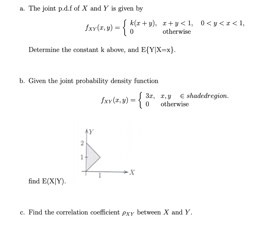 A The Joint P D F Of X And Y Is Given By 0
