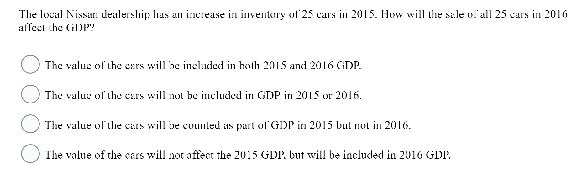 Solved: The Local Nissan Dealership Has An Increase In Inv... | Chegg.com
