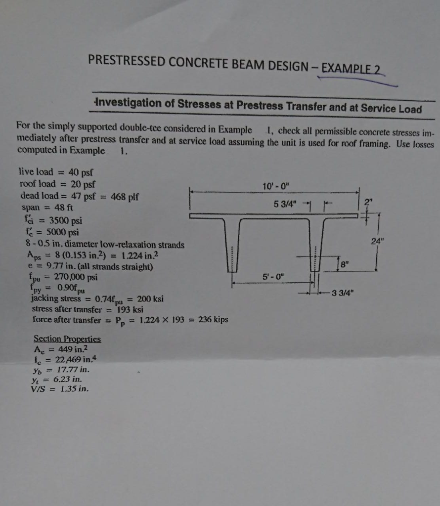 Prestressed Concrete Beam Design Example Eurocode Design Talk