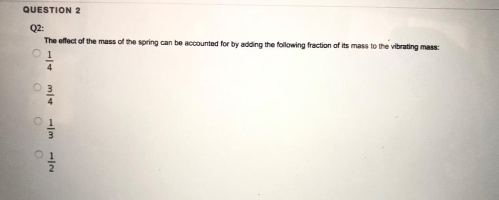 Solved QUESTION 2 Q2: The effect of the mass of the spring | Chegg.com