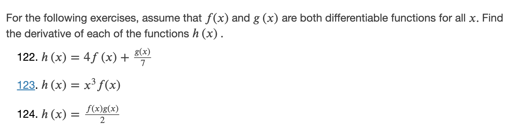 Solved For the following exercises, assume that f(x) and g | Chegg.com