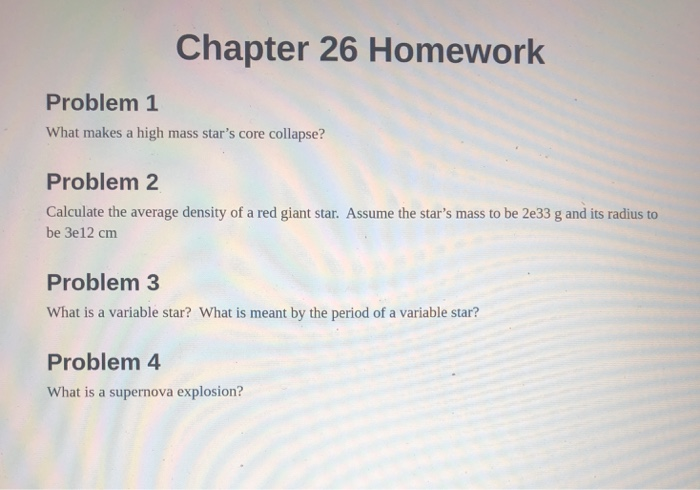 Solved Chapter 26 Homework Problem 1 What makes a high mass | Chegg.com