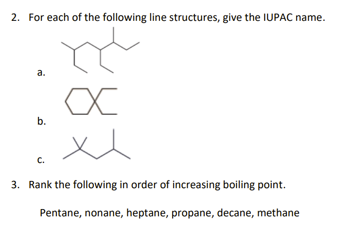 2. For each of the following line structures, give | Chegg.com