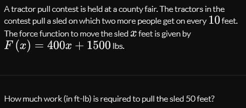 Solved A tractor pull contest is held at a county fair. The | Chegg.com