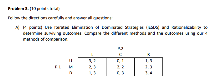 Solved Problem 3. (10 points total) Follow the directions | Chegg.com