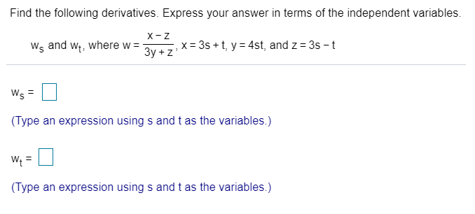 Solved Find The Following Derivatives Express Your Answe Chegg Com