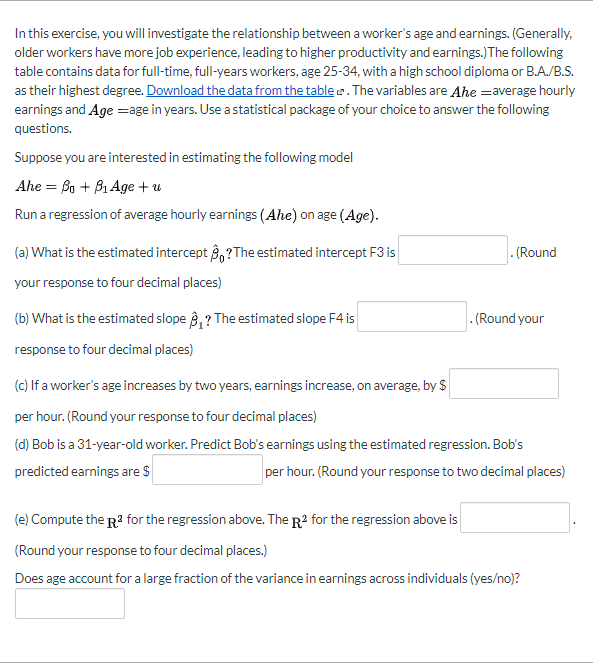 Solved In This Exercise You Will Investigate The Relatio Chegg Com