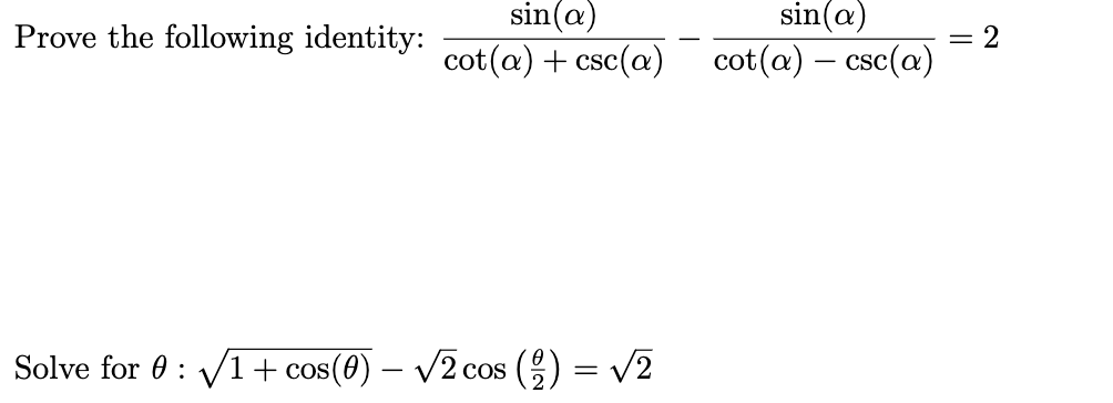 Solved Prove the following identity: | Chegg.com