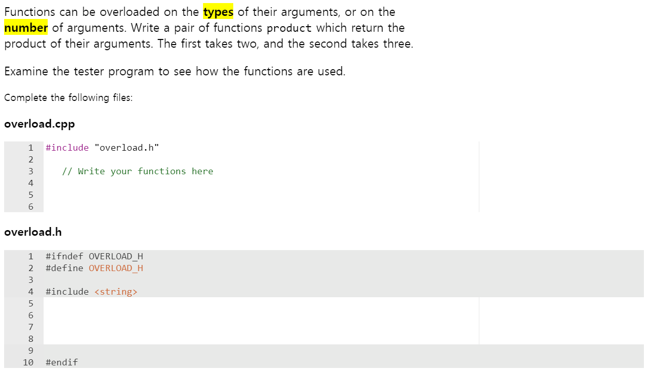 Solved Functions can be overloaded when they have different | Chegg.com