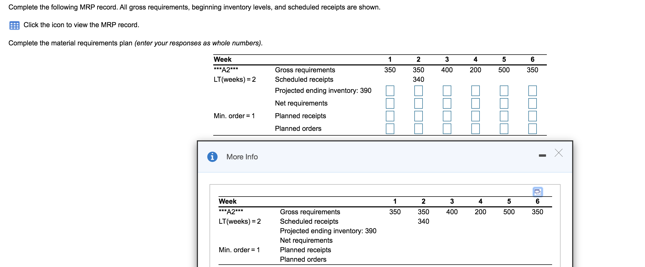 Solved Complete The Following MRP Record. All Gross | Chegg.com