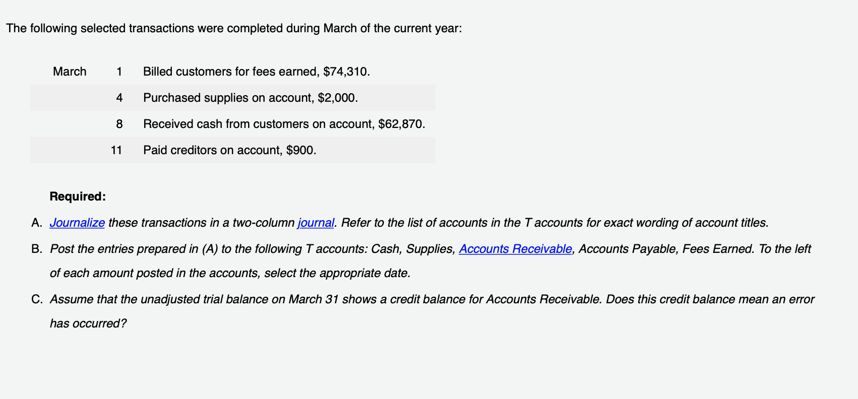 The Following Selected Transactions Were Pleted Chegg 