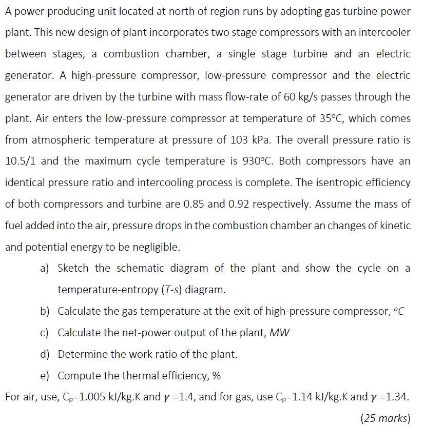 Solved A power producing unit located at north of region | Chegg.com