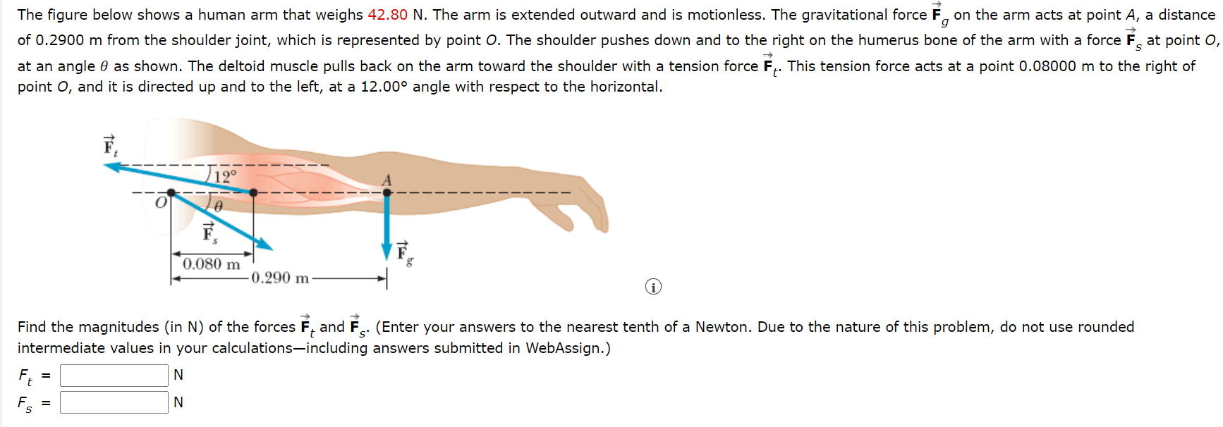 Solved The figure below shows a human arm that weighs 42.80
