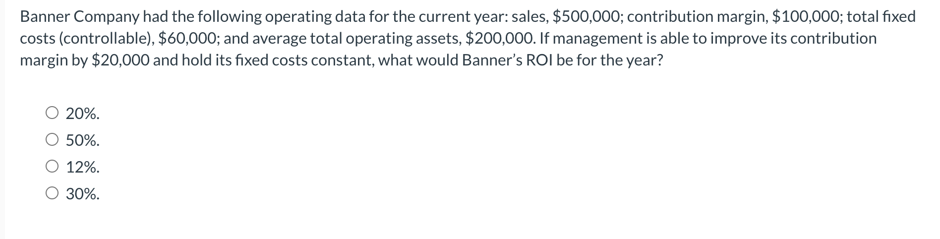 Solved Banner Company had the following operating data for | Chegg.com