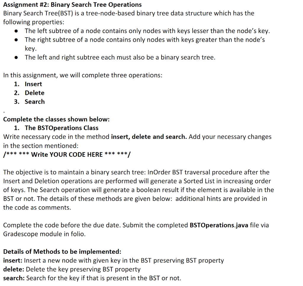 assignment operator binary tree