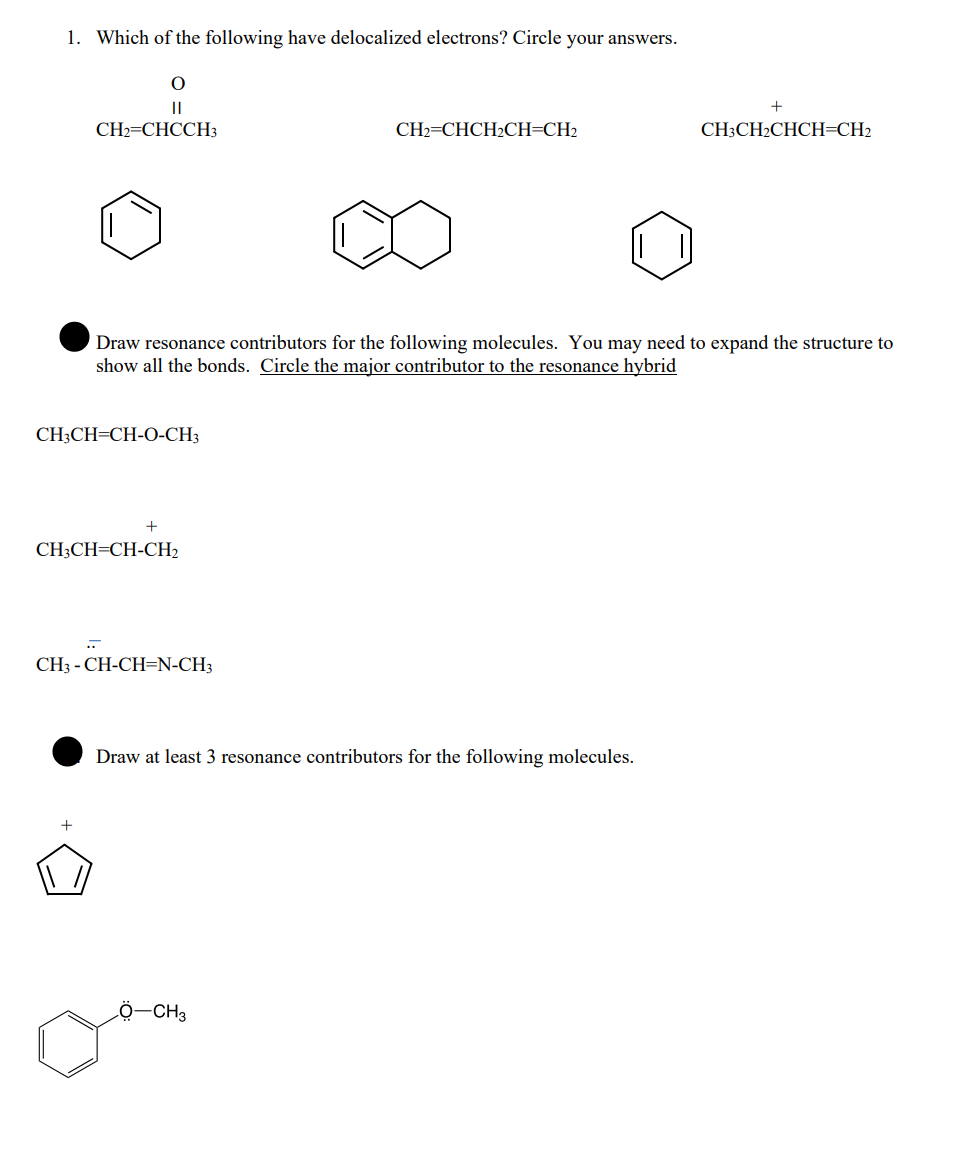 Solved Organic Chemistry:1a) Which of the following have | Chegg.com