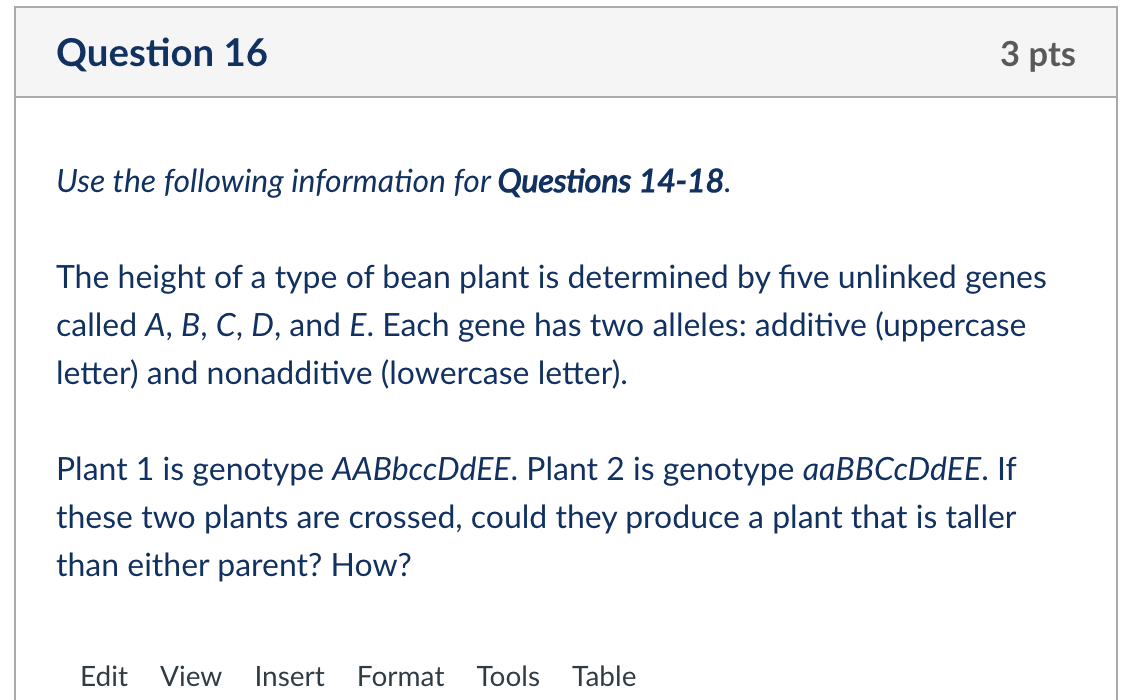 Solved Question 17 3 pts Use the following information for | Chegg.com