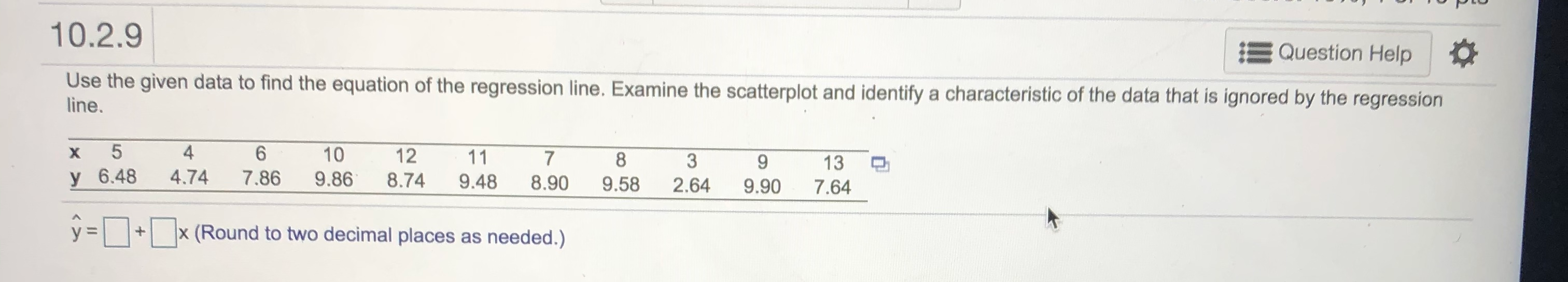 Solved 10.2.9 Question Help Use the given data to find the | Chegg.com