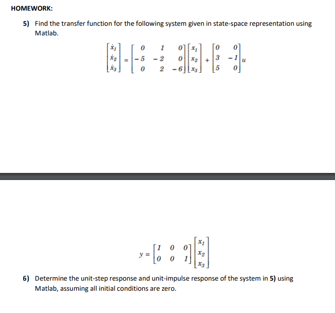 Solved 5) Find the transfer function for the following | Chegg.com