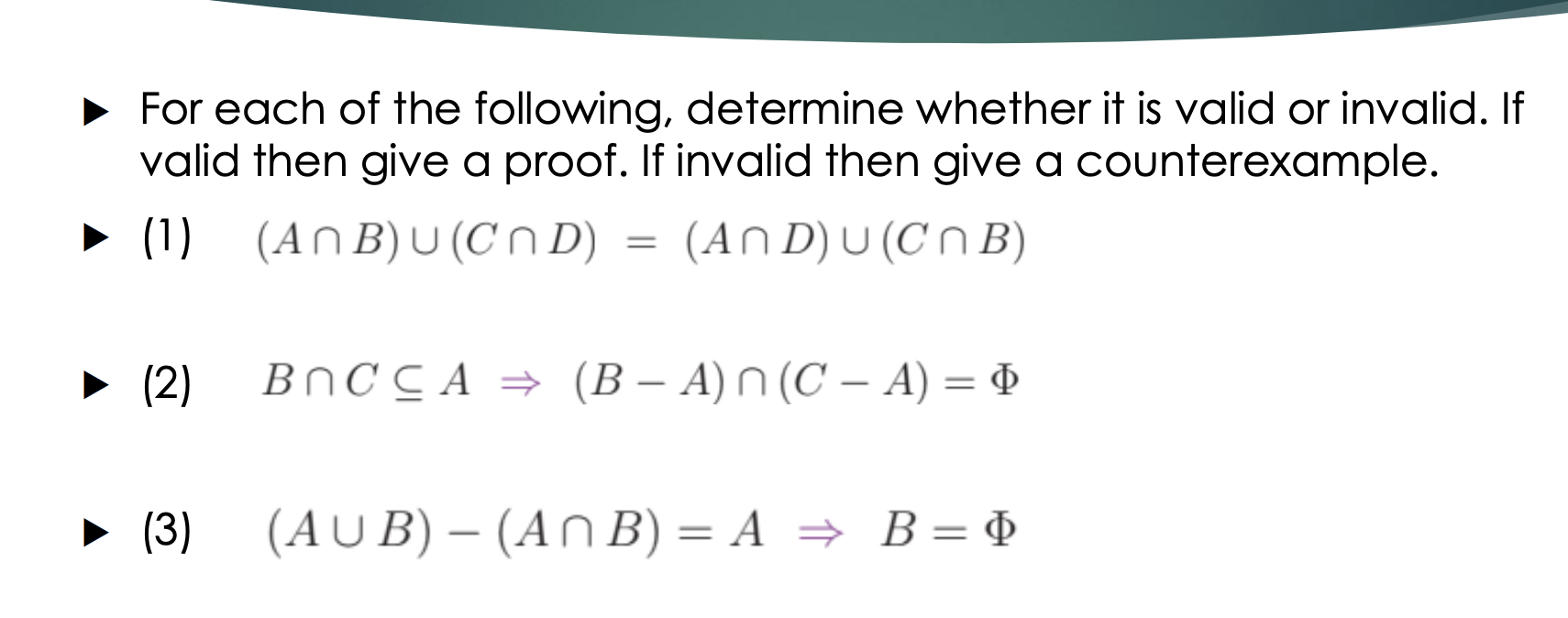 Solved - For each of the following, determine whether it is | Chegg.com