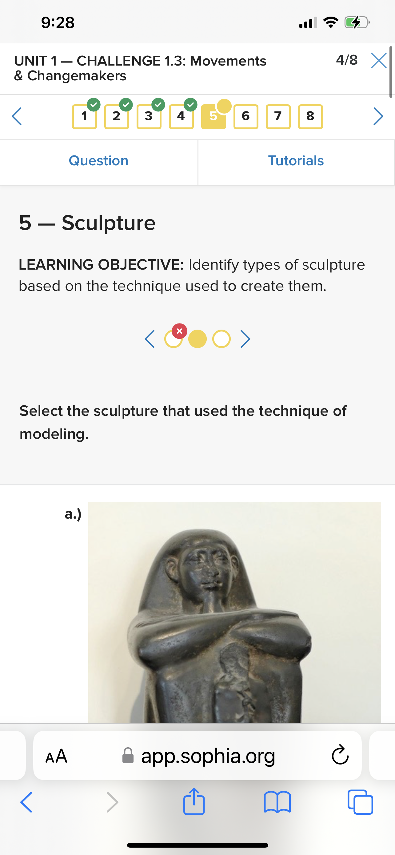 Solved 5 - ﻿SculptureLEARNING OBJECTIVE: Identify types of