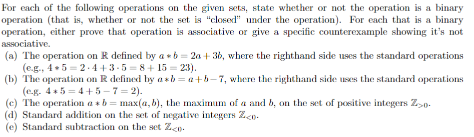 Solved For Each Of The Operations From Problem (5) That Was | Chegg.com